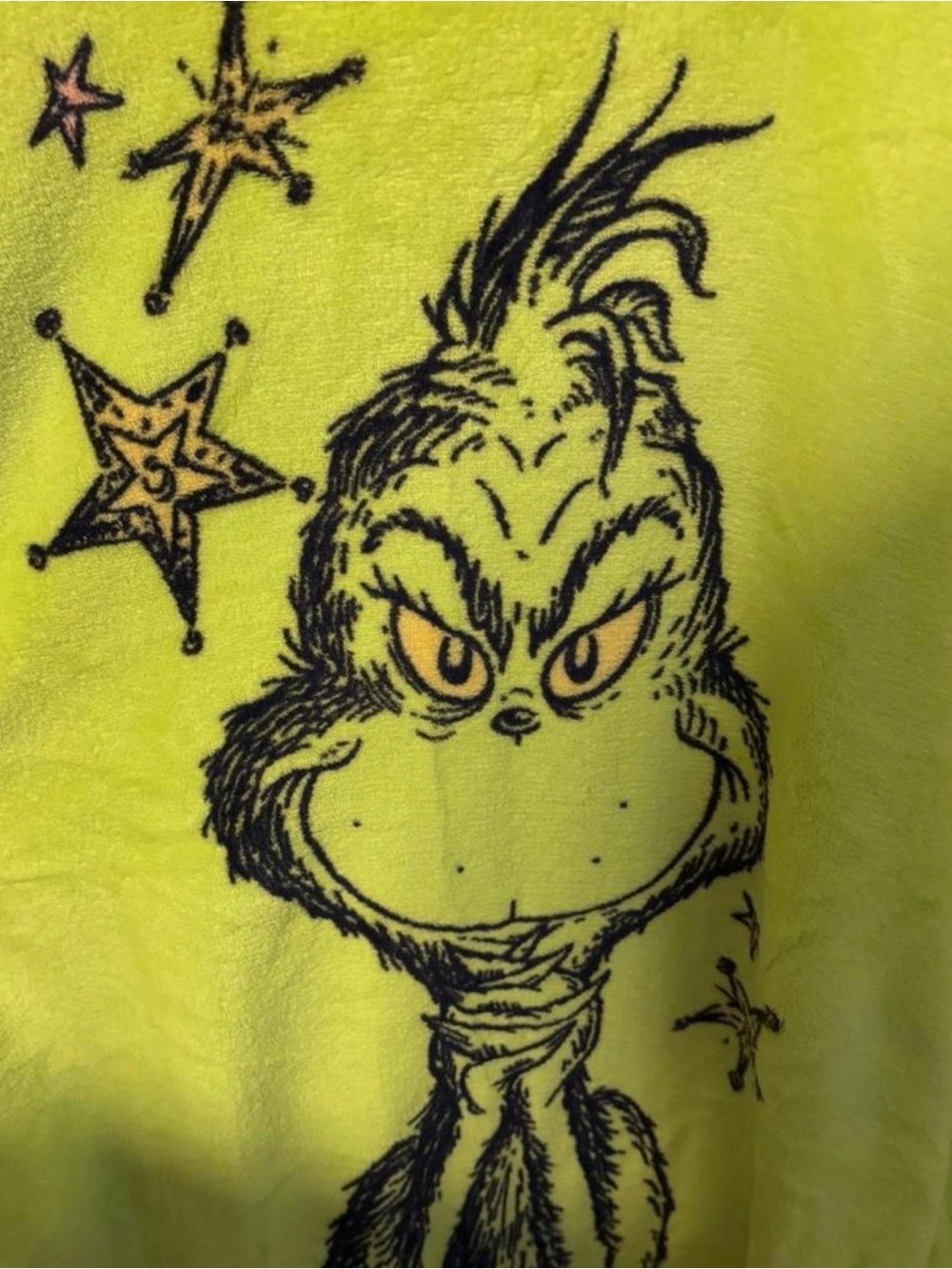 Dr. Seuss Neon Green Grinch Crewneck Sweater - Picture 3 of 5